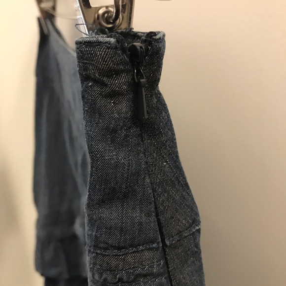 Anthropologie Ett Twa Bucolic Chambray Skirt 4 blue denim ruffles - Picture 6 of 10